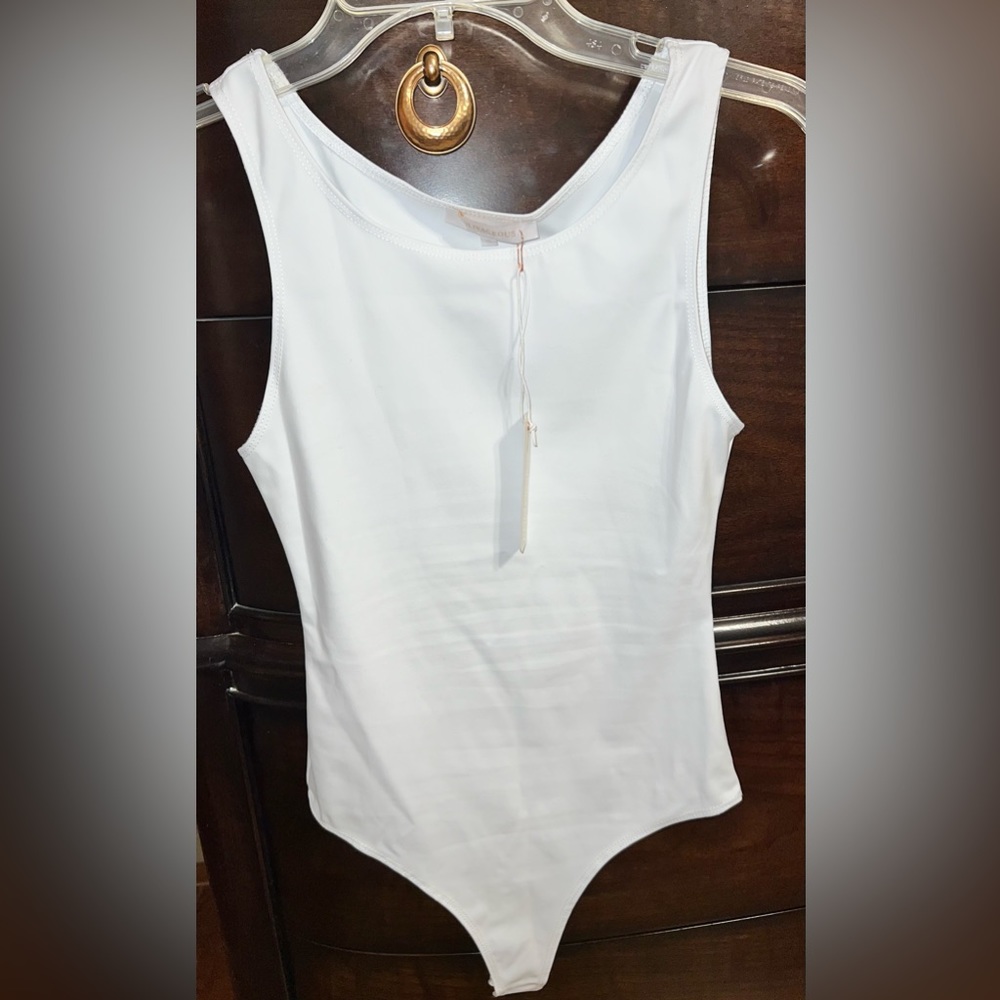 OLIVACEOUS White Bodysuit